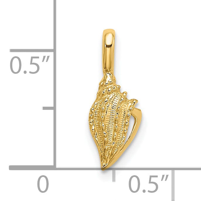Lovely Rita's Pendants & Charms 14K Yellow Gold Solid Polished Finish Mini Conch Shell Pendant