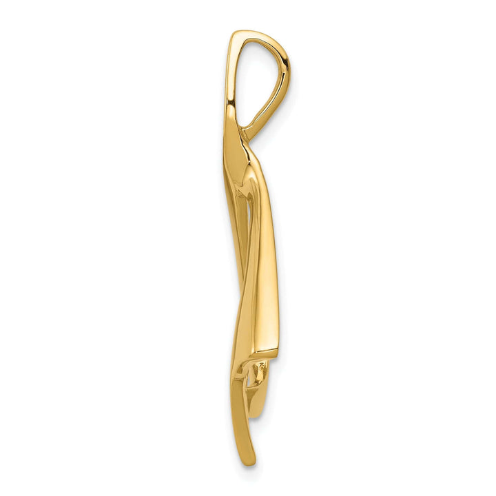 Lovely Rita's Pendants & Charms 14K Yellow Gold Solid Polished Finish Modern Sleek Look Omega Slide Pendant fits up to 6 mm Omega