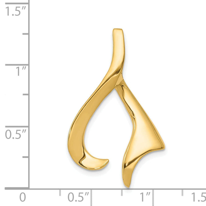 Lovely Rita's Pendants & Charms 14K Yellow Gold Solid Polished Finish Modern Sleek Look Omega Slide Pendant fits up to 6 mm Omega