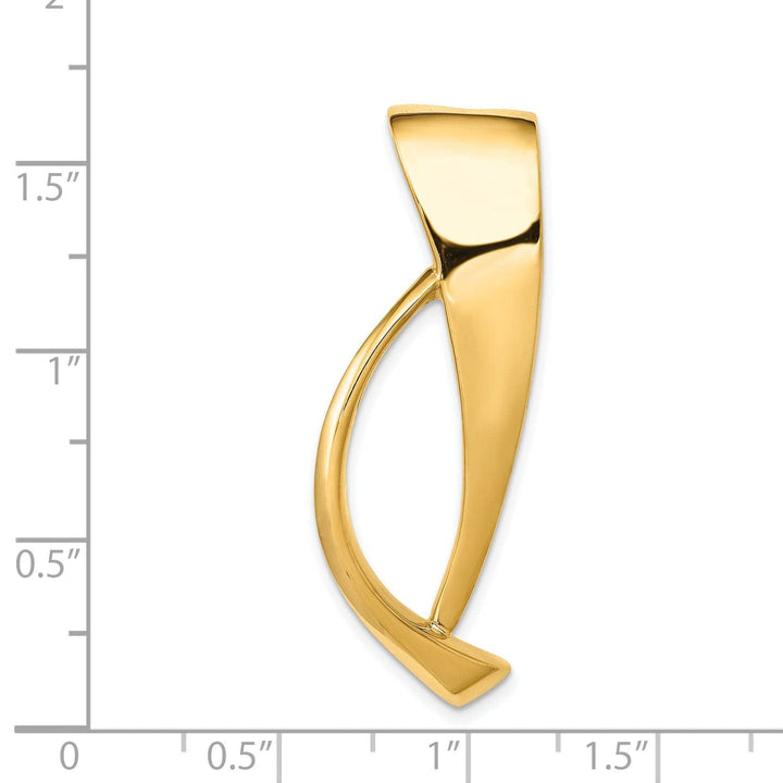 Lovely Rita's Pendants & Charms 14k Yellow Gold Solid Polished Finish Modern Style Omega Slide Pendant fits upto 8 mm Omega