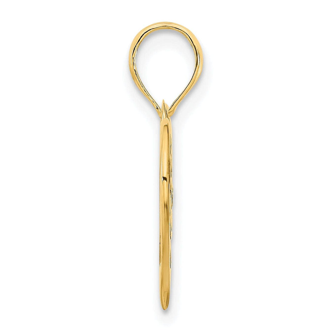 Lovely Rita's Pendants & Charms 14k Yellow Gold Solid Polished Finish MOM Heart Shape Design Charm Pendant