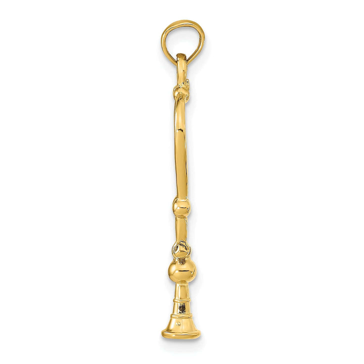 Lovely Rita's Pendants & Charms 14k Yellow Gold Solid Polished Finish Moveable 3-Dimensional Stethoscope Charm Pendant