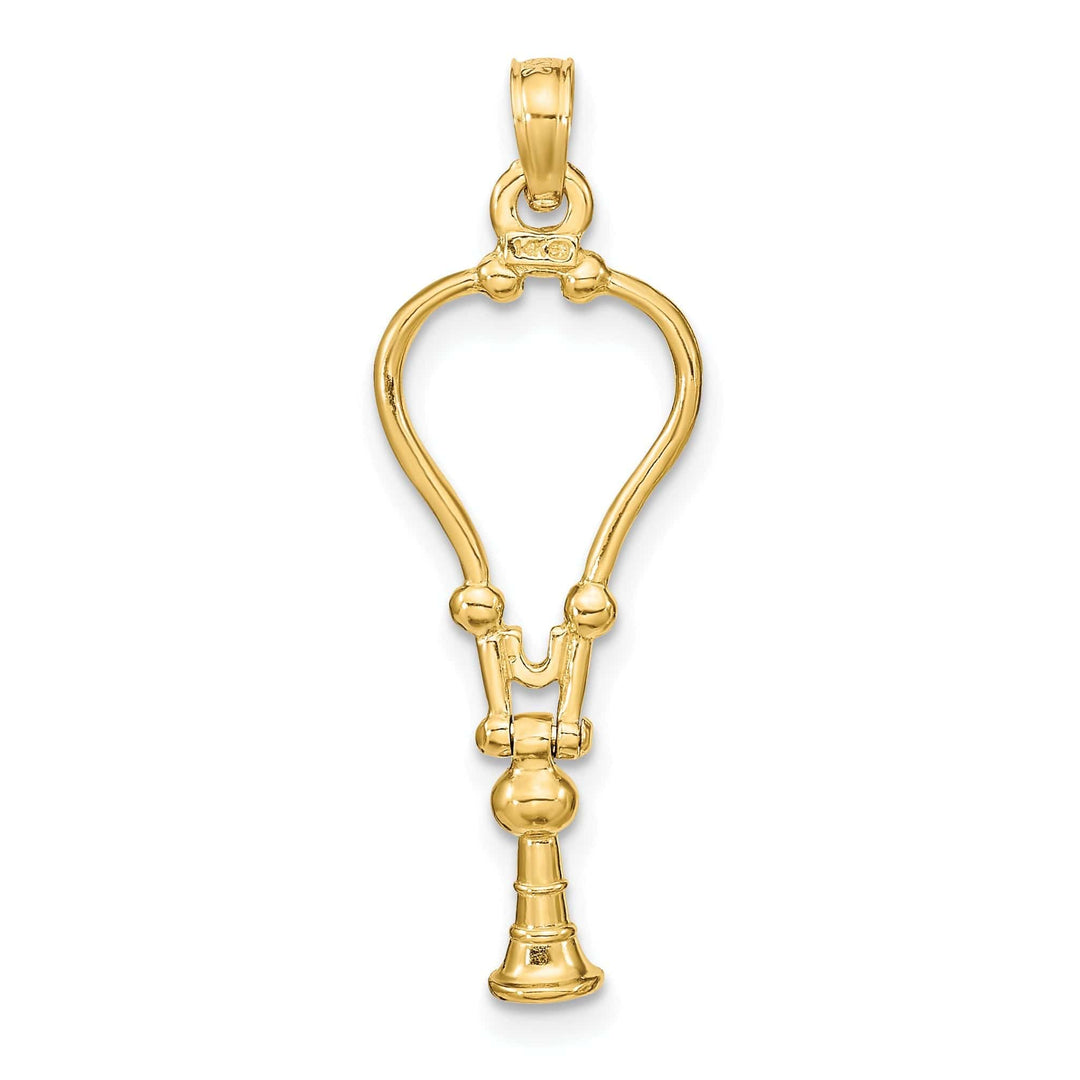 Lovely Rita's Pendants & Charms 14k Yellow Gold Solid Polished Finish Moveable 3-Dimensional Stethoscope Charm Pendant