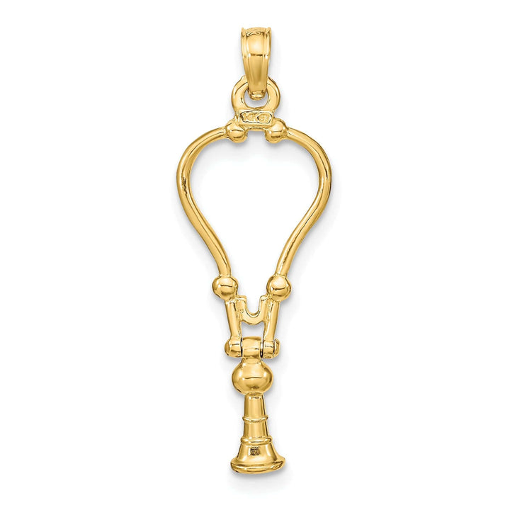 Lovely Rita's Pendants & Charms 14k Yellow Gold Solid Polished Finish Moveable 3-Dimensional Stethoscope Charm Pendant