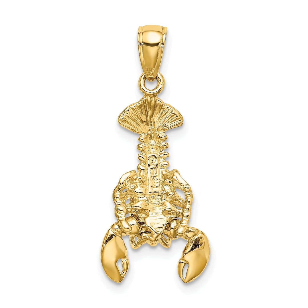 Lovely Rita's Pendants & Charms 14K Yellow Gold Solid Polished Finish Open Back Moveable Lobster Charm Pendant
