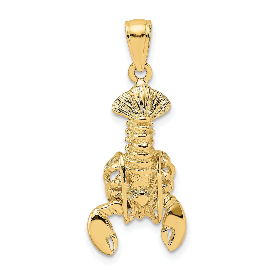Lovely Rita's Pendants & Charms 14K Yellow Gold Solid Polished Finish Open Back Moveable Lobster Charm Pendant