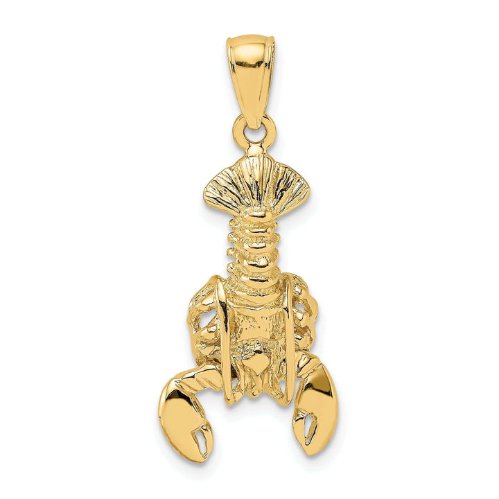 Lovely Rita's Pendants & Charms 14K Yellow Gold Solid Polished Finish Open Back Moveable Lobster Charm Pendant