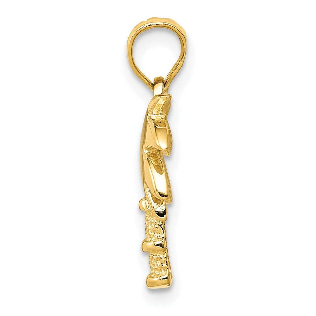 Lovely Rita's Pendants & Charms 14k Yellow Gold Solid Polished Finish Open Back Palm Tree Charm Pendant
