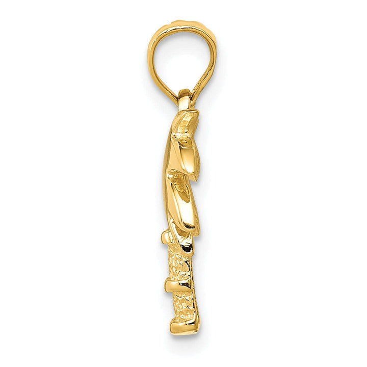 Lovely Rita's Pendants & Charms 14k Yellow Gold Solid Polished Finish Open Back Palm Tree Charm Pendant