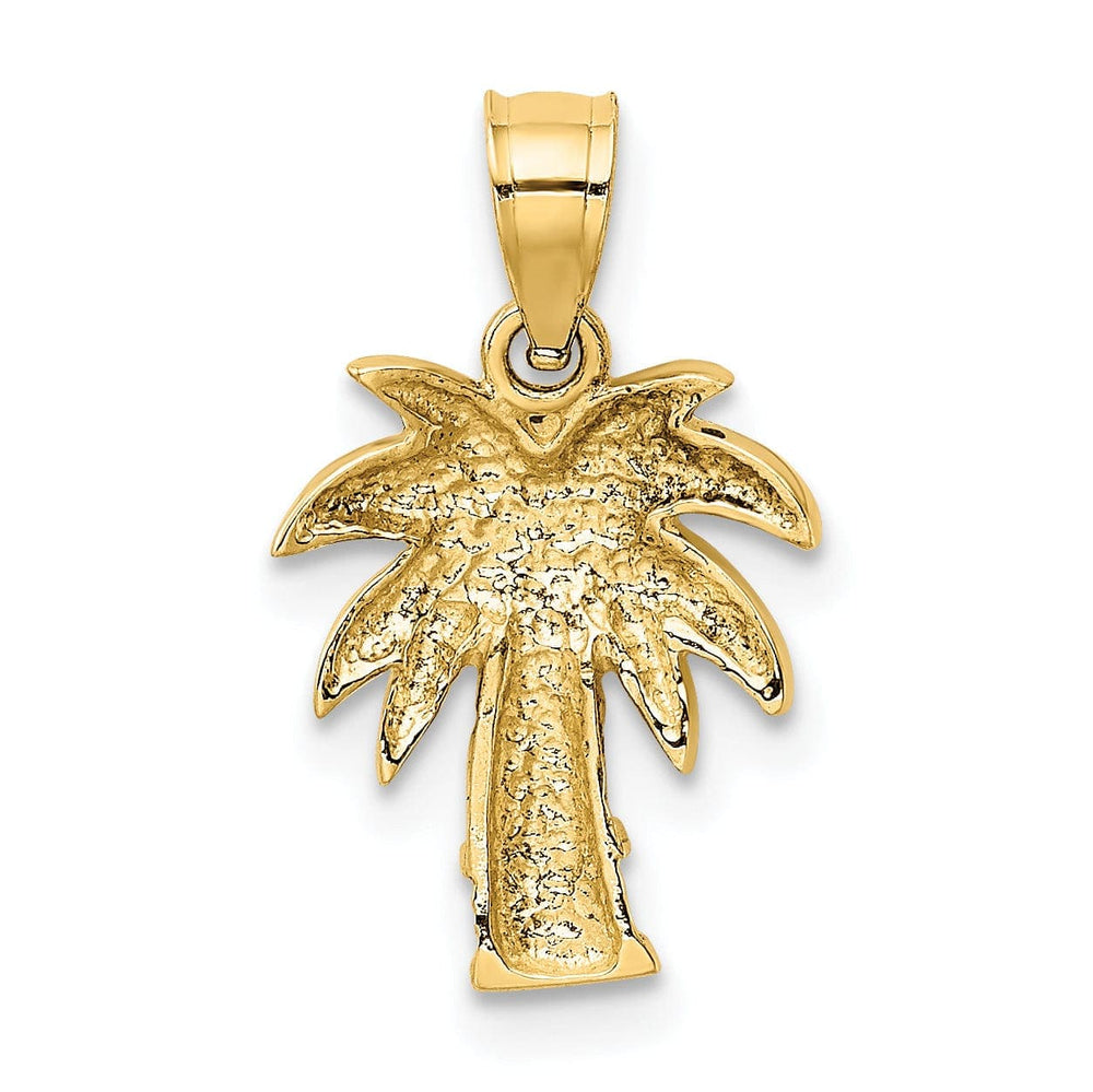 Lovely Rita's Pendants & Charms 14k Yellow Gold Solid Polished Finish Open Back Palm Tree Charm Pendant