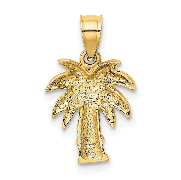 Lovely Rita's Pendants & Charms 14k Yellow Gold Solid Polished Finish Open Back Palm Tree Charm Pendant
