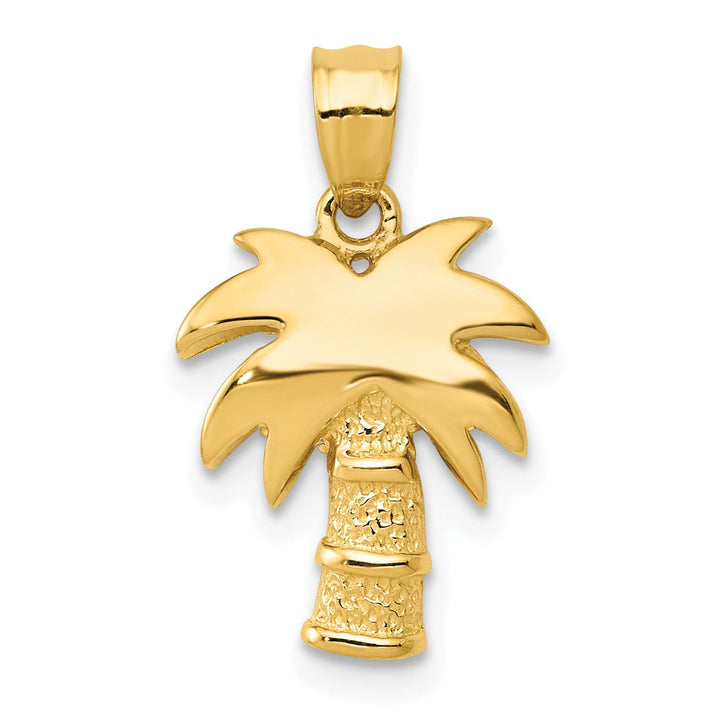 Lovely Rita's Pendants & Charms 14k Yellow Gold Solid Polished Finish Open Back Palm Tree Charm Pendant