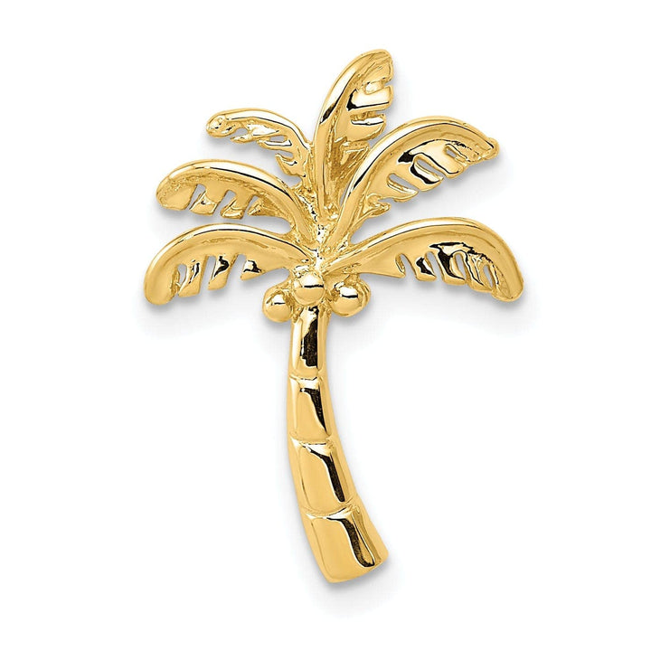 Lovely Rita's Pendants & Charms 14k Yellow Gold Solid Polished Finish Open Back Palm Tree Slide Pendant Will Not Fit Omega