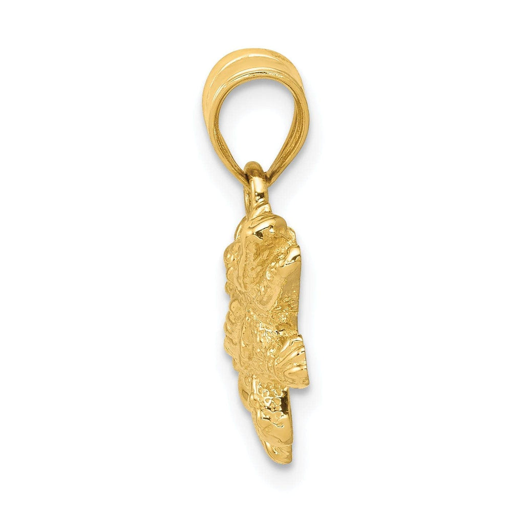 Lovely Rita's Pendants & Charms 14k Yellow Gold Solid Polished Finish Open-Backed Crocodile Charm Pendant