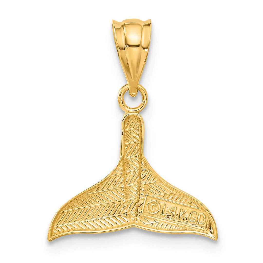Lovely Rita's Pendants & Charms 14k Yellow Gold Solid Polished Finish Open-Backed Whale Tail Charm Pendant