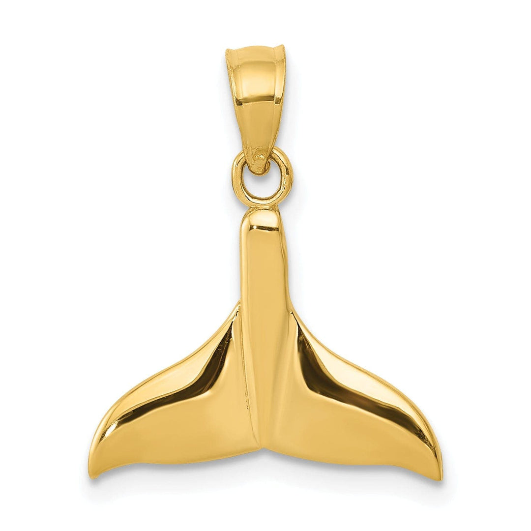 Lovely Rita's Pendants & Charms 14k Yellow Gold Solid Polished Finish Open-Backed Whale Tail Charm Pendant