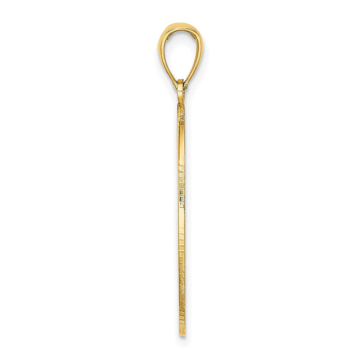 Lovely Rita's Pendants & Charms 14K Yellow Gold Solid Polished Finish Oval Shape Design Engraveable Center Pendant