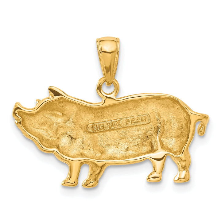 Lovely Rita's Pendants & Charms 14k Yellow Gold Solid Polished Finish Pot Belly Pig Charm Pendant