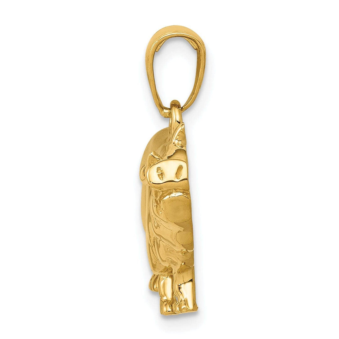 Lovely Rita's Pendants & Charms 14k Yellow Gold Solid Polished Finish Pot Belly Pig Charm Pendant