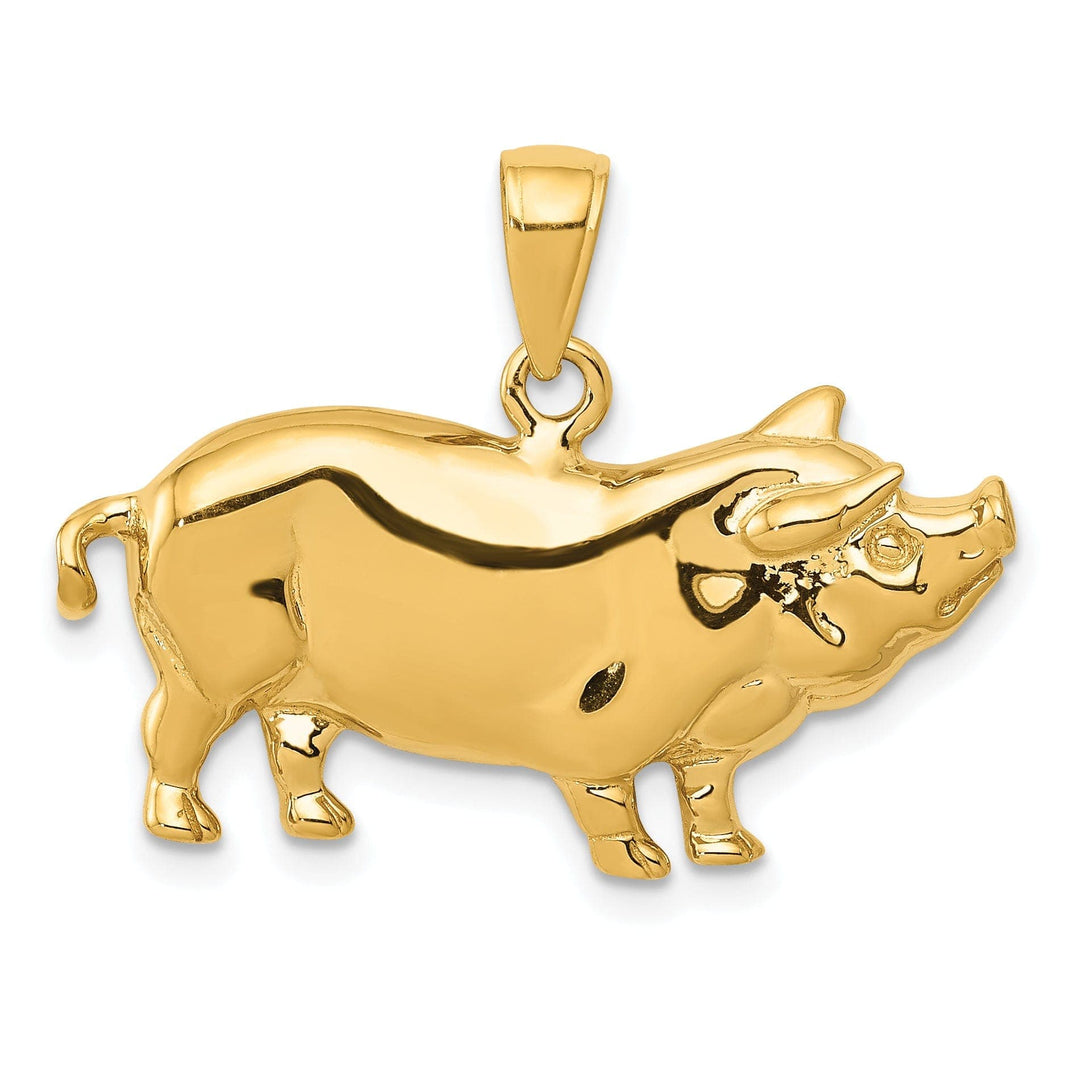 Lovely Rita's Pendants & Charms 14k Yellow Gold Solid Polished Finish Pot Belly Pig Charm Pendant