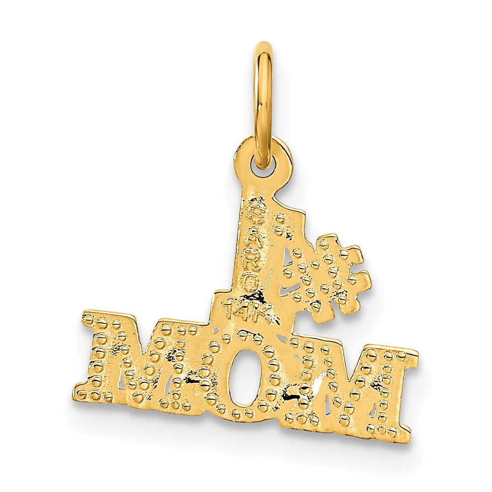 Lovely Rita's Pendants & Charms 14k Yellow Gold Solid Polished Finish Script #1 MOM Charm Pendant