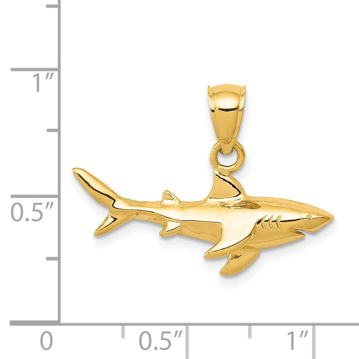 Lovely Rita's Pendants & Charms 14K Yellow Gold Solid Polished Finish Shark Charm Pendant
