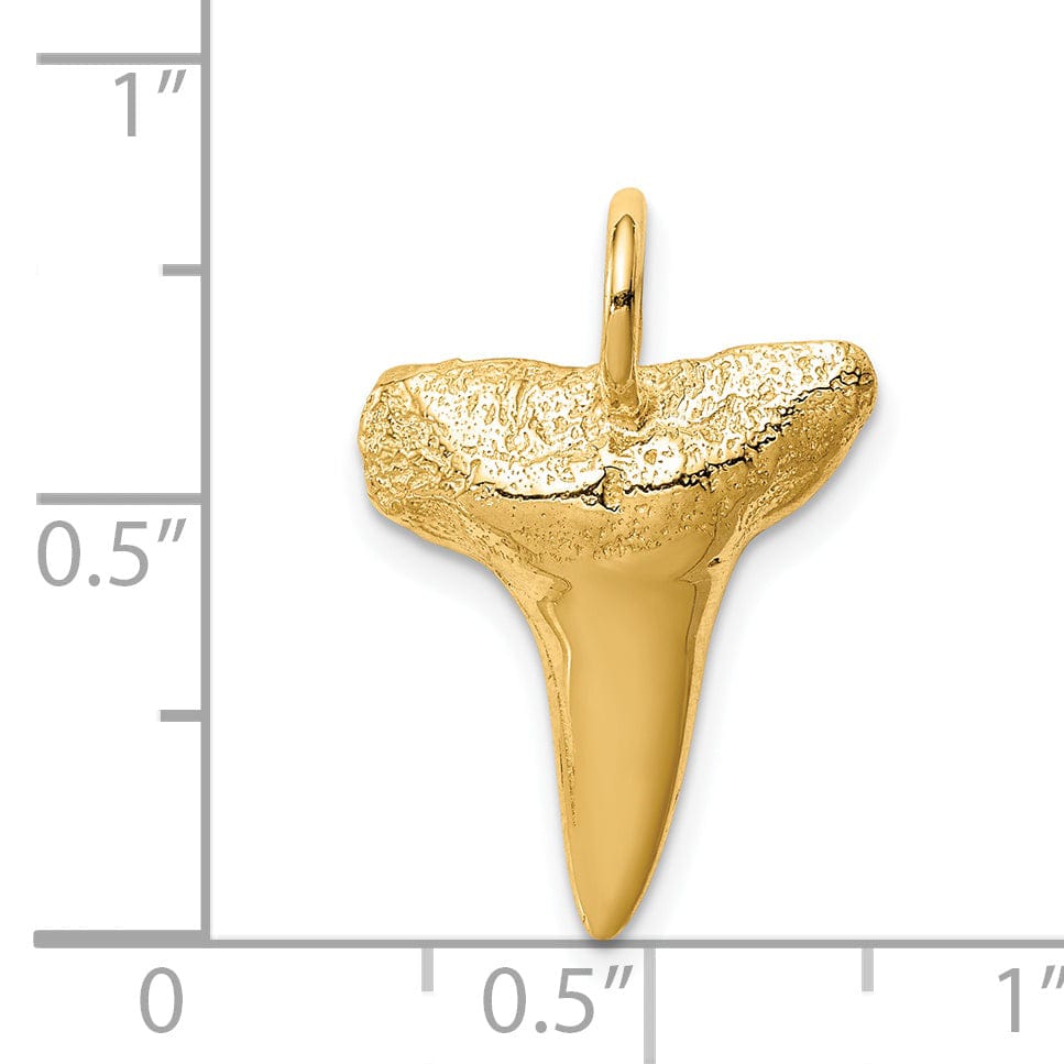 Lovely Rita's Pendants & Charms 14K Yellow Gold Solid Polished Finish Shark Tooth Charm Pendant