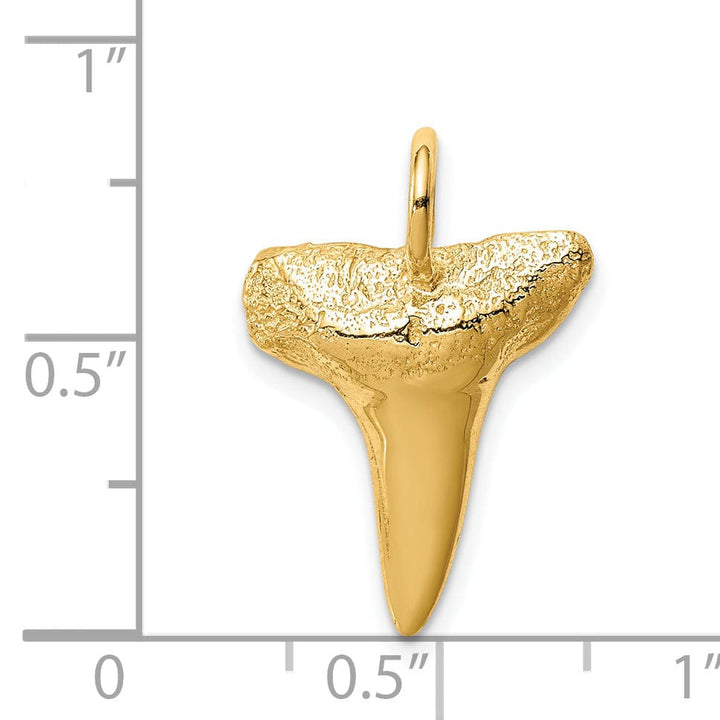 Lovely Rita's Pendants & Charms 14K Yellow Gold Solid Polished Finish Shark Tooth Charm Pendant