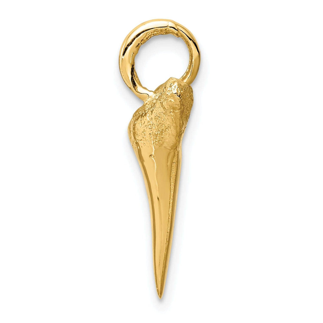 Lovely Rita's Pendants & Charms 14K Yellow Gold Solid Polished Finish Shark Tooth Charm Pendant