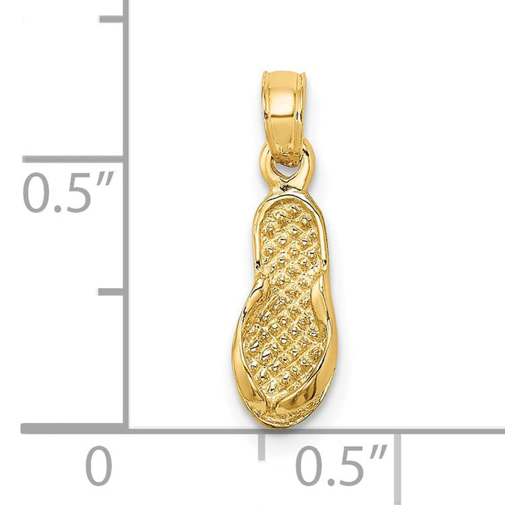 Lovely Rita's Pendants & Charms 14K Yellow Gold Solid Polished Finish Single Flip-Flop Charm Pendant