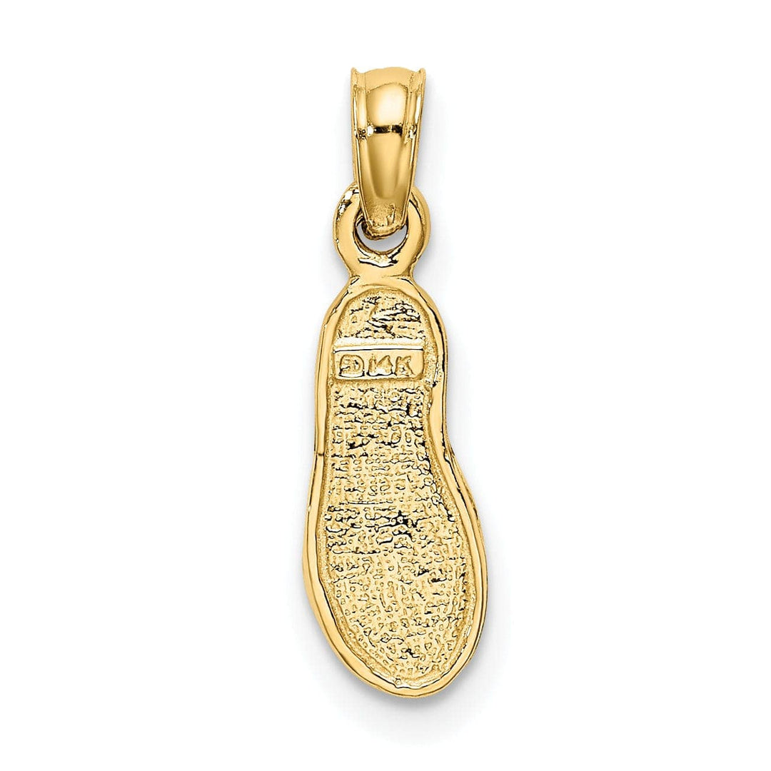 Lovely Rita's Pendants & Charms 14K Yellow Gold Solid Polished Finish Single Flip-Flop Charm Pendant