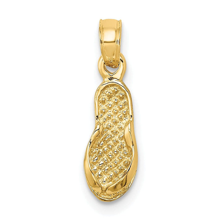 Lovely Rita's Pendants & Charms 14K Yellow Gold Solid Polished Finish Single Flip-Flop Charm Pendant