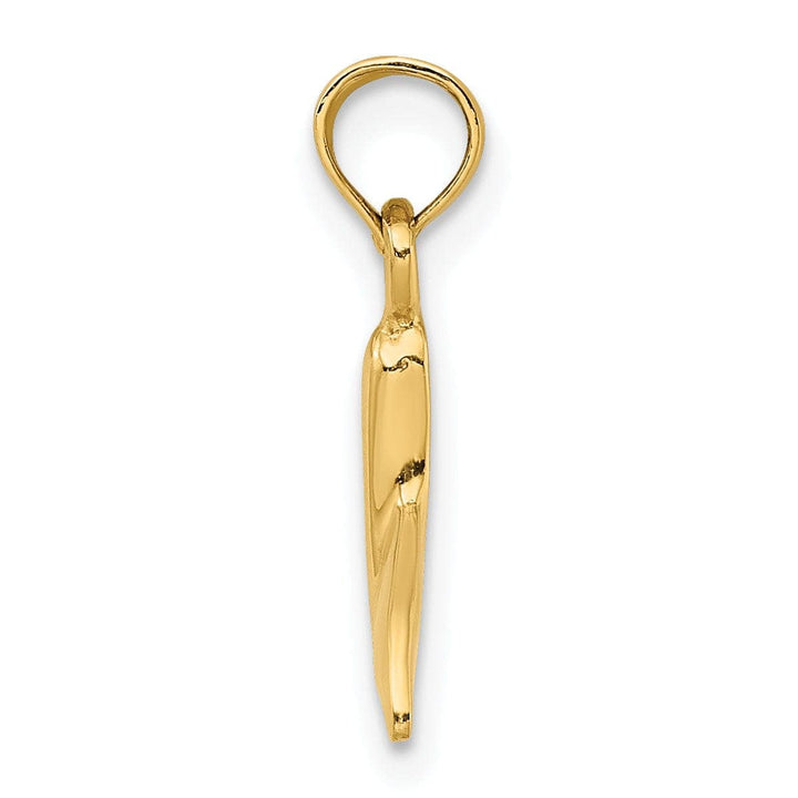 Lovely Rita's Pendants & Charms 14K Yellow Gold Solid Polished Finish Small Size Whale Tail Charm Pendant