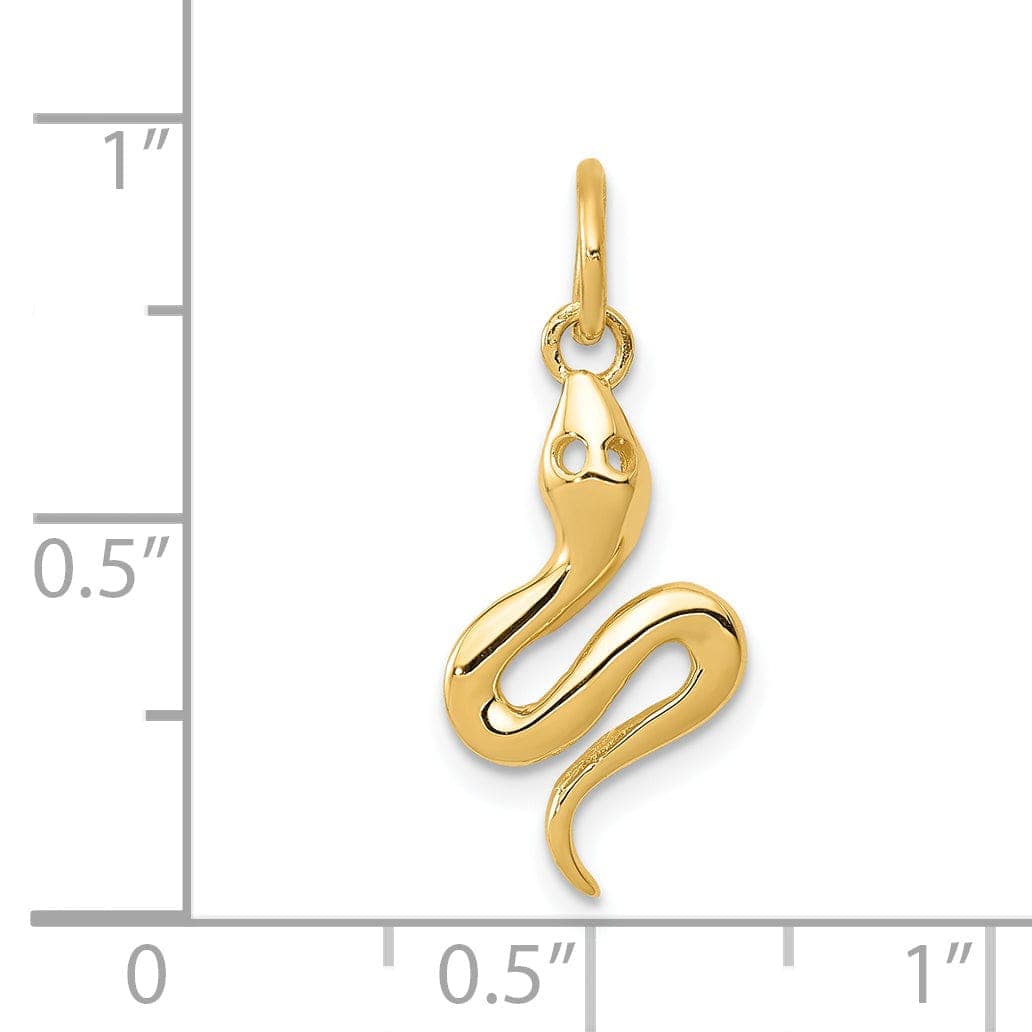 Lovely Rita's Pendants & Charms 14k Yellow Gold Solid Polished Finish Snake Charm Pendant