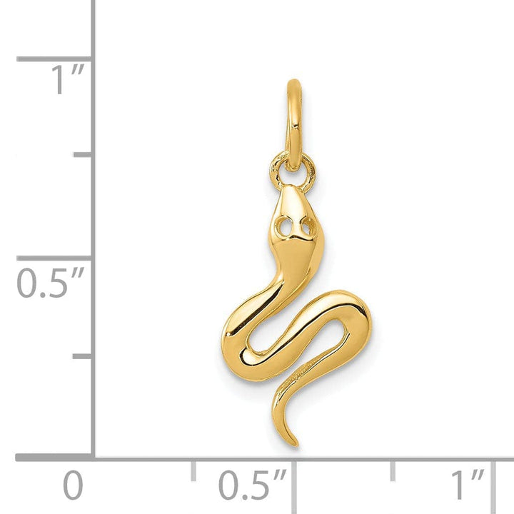Lovely Rita's Pendants & Charms 14k Yellow Gold Solid Polished Finish Snake Charm Pendant