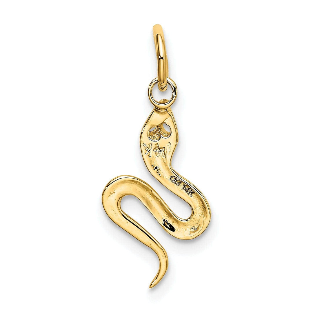Lovely Rita's Pendants & Charms 14k Yellow Gold Solid Polished Finish Snake Charm Pendant