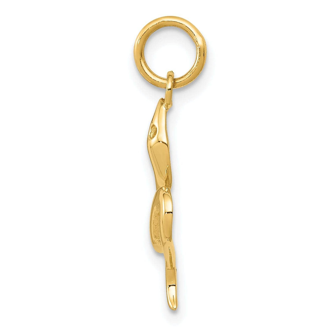 Lovely Rita's Pendants & Charms 14k Yellow Gold Solid Polished Finish Snake Charm Pendant