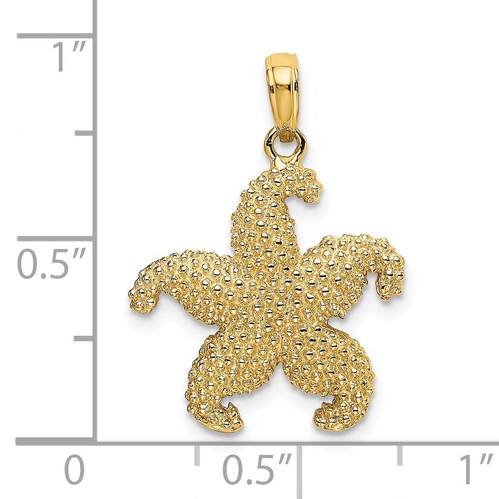 Lovely Rita's Pendants & Charms 14K Yellow Gold Solid Polished Finish Starfish Charm Pendant