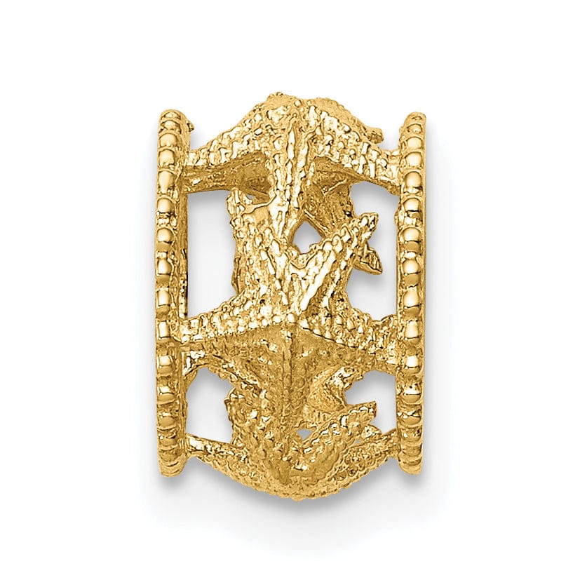 Lovely Rita's Pendants & Charms 14K Yellow Gold Solid Polished Finish Starfish Design Slide Pendant