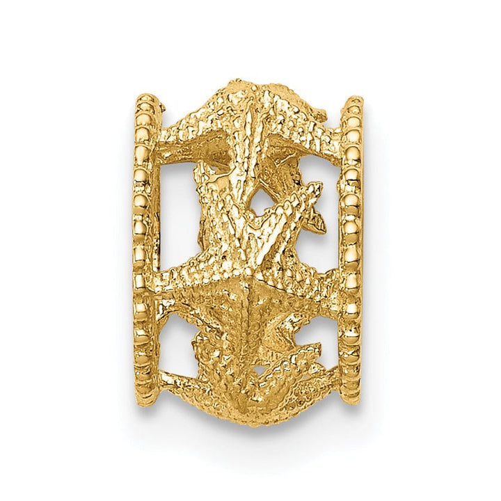 Lovely Rita's Pendants & Charms 14K Yellow Gold Solid Polished Finish Starfish Design Slide Pendant