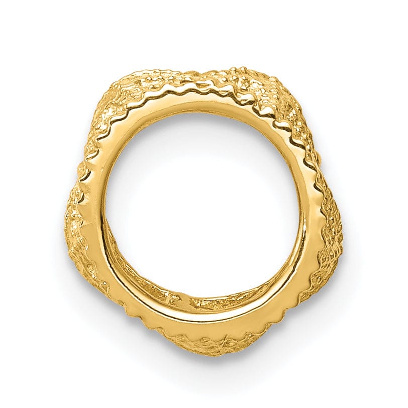 Lovely Rita's Pendants & Charms 14K Yellow Gold Solid Polished Finish Starfish Design Slide Pendant