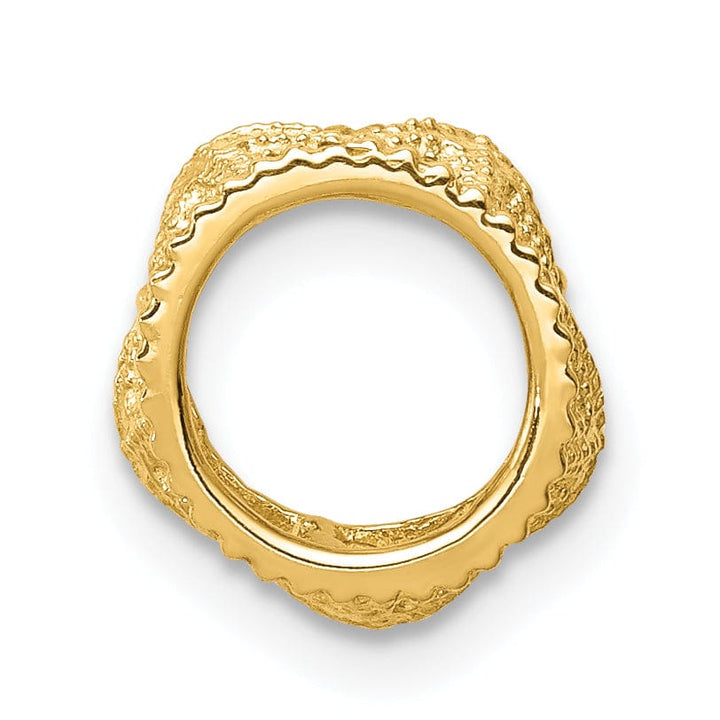 Lovely Rita's Pendants & Charms 14K Yellow Gold Solid Polished Finish Starfish Design Slide Pendant