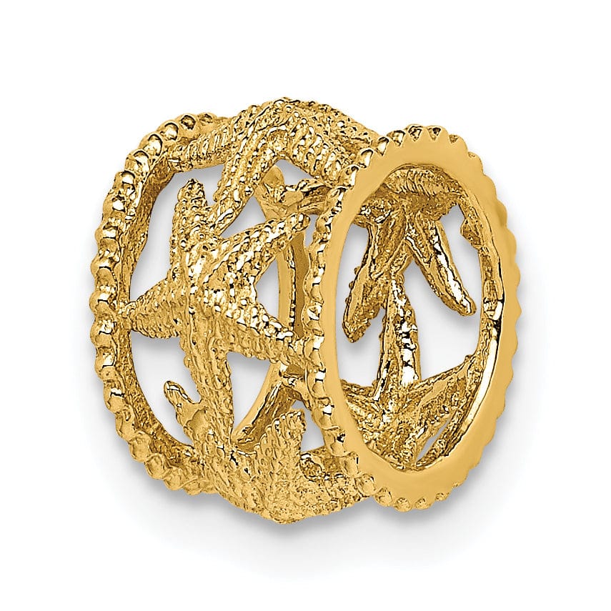 Lovely Rita's Pendants & Charms 14K Yellow Gold Solid Polished Finish Starfish Design Slide Pendant
