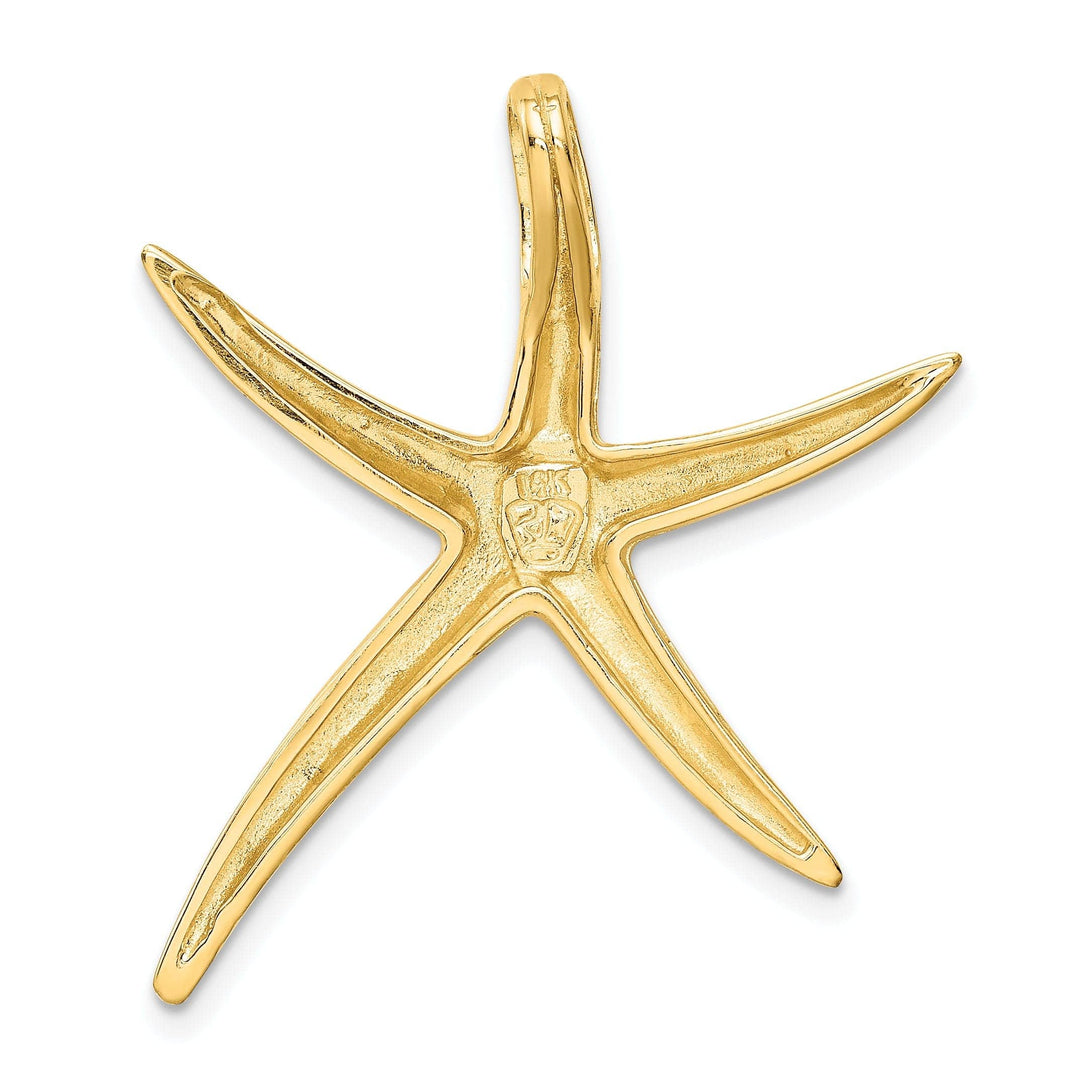 Lovely Rita's Pendants & Charms 14k Yellow Gold Solid Polished Finish Starfish Slide Pendant