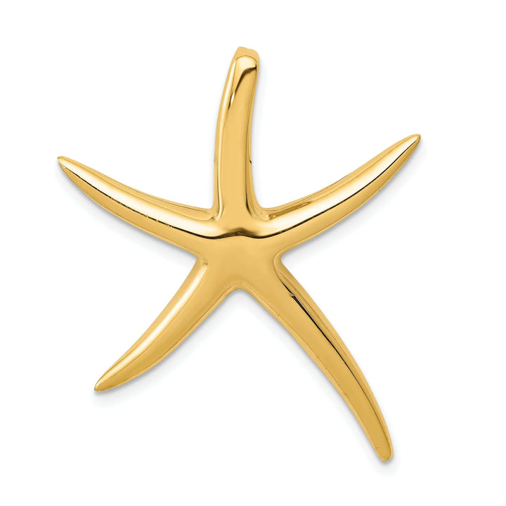 Lovely Rita's Pendants & Charms 14k Yellow Gold Solid Polished Finish Starfish Slide Pendant