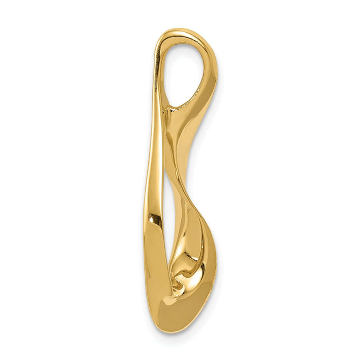 Lovely Rita's Pendants & Charms 14k Yellow Gold Solid Polished Finish Swirl Fancy Design Reversible Omega Slide Pendant fits upto 6 mm Omega