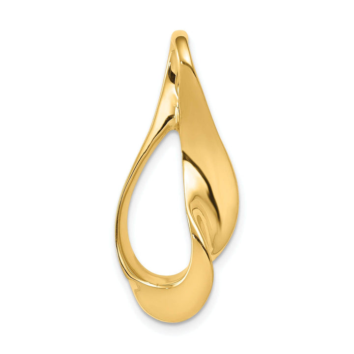 Lovely Rita's Pendants & Charms 14k Yellow Gold Solid Polished Finish Swirl Fancy Design Reversible Omega Slide Pendant fits upto 6 mm Omega