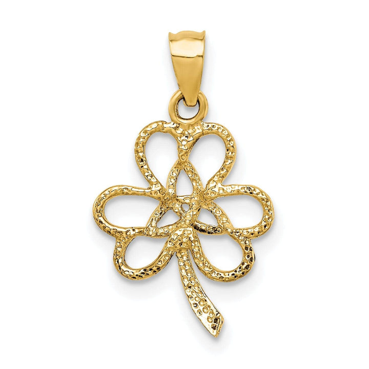 Lovely Rita's Pendants & Charms 14K Yellow Gold Solid Polished Finish Trininty Design Clover Charm Pendant
