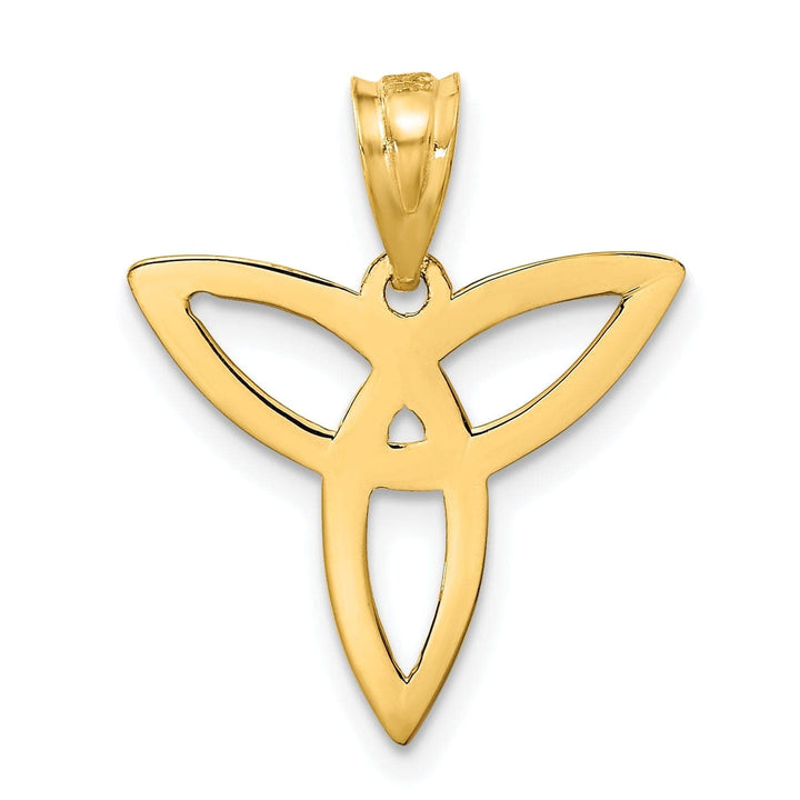 Lovely Rita's Pendants & Charms 14k Yellow Gold Solid Polished Finish Trinity Design Pendant