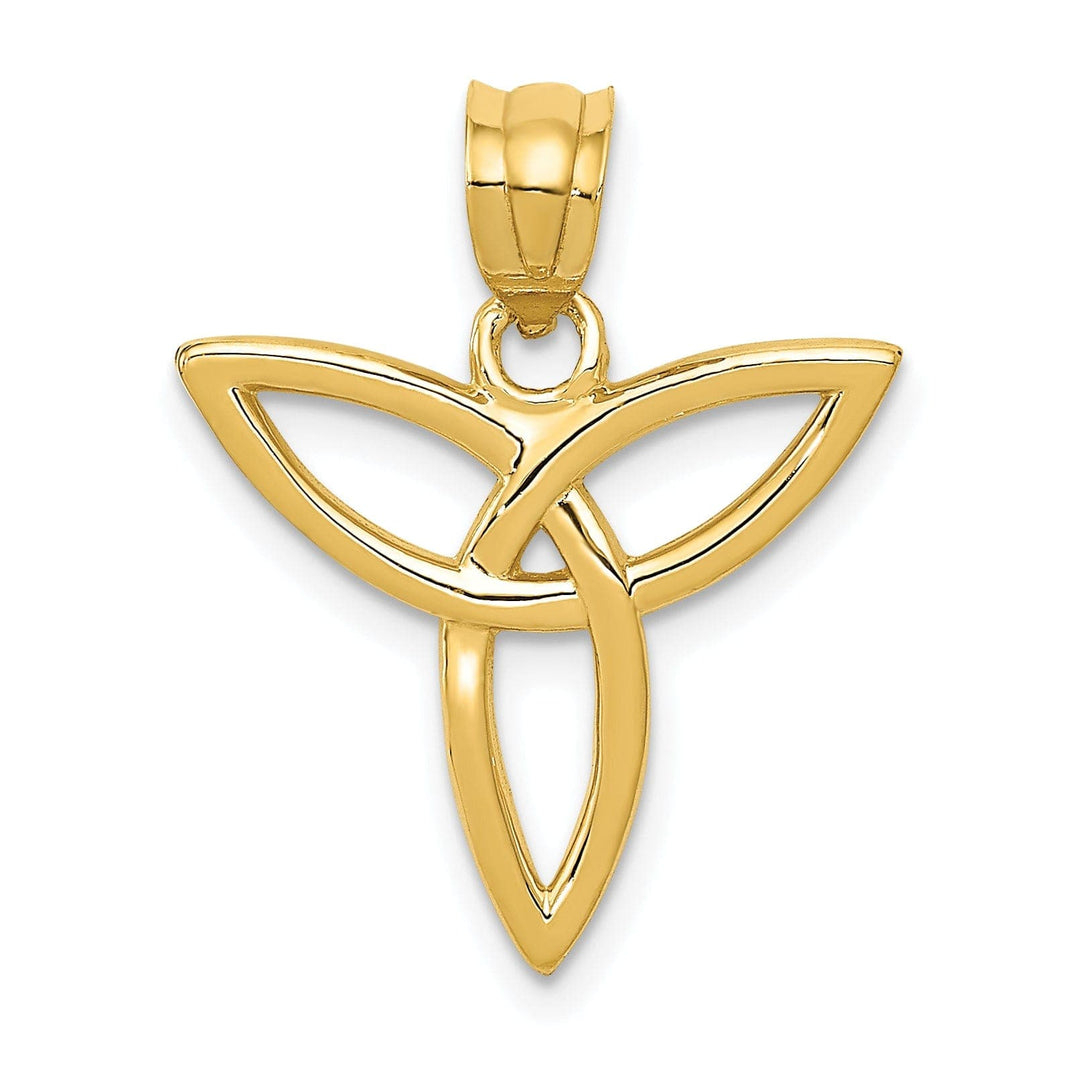 Lovely Rita's Pendants & Charms 14k Yellow Gold Solid Polished Finish Trinity Design Pendant